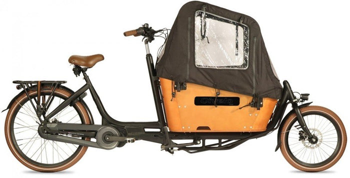 Qivelo Curve 2 elektrische bakfiets met regenhuif