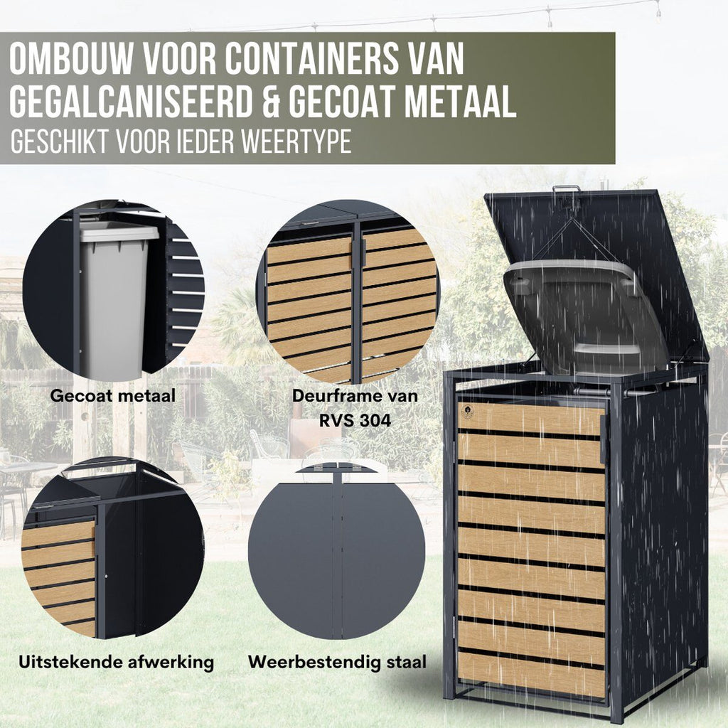 Detail van het deurframe en de gasveer