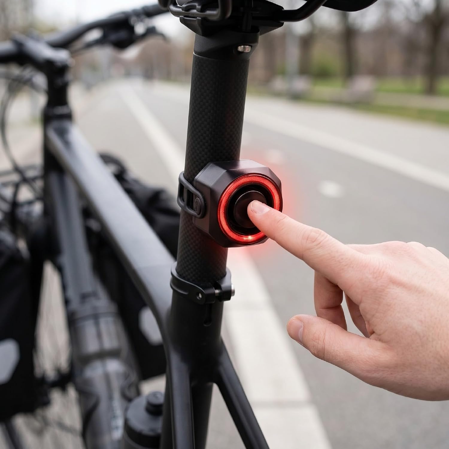 Night-Guard™ Smart Fietsachterlicht & Alarm – USB-C