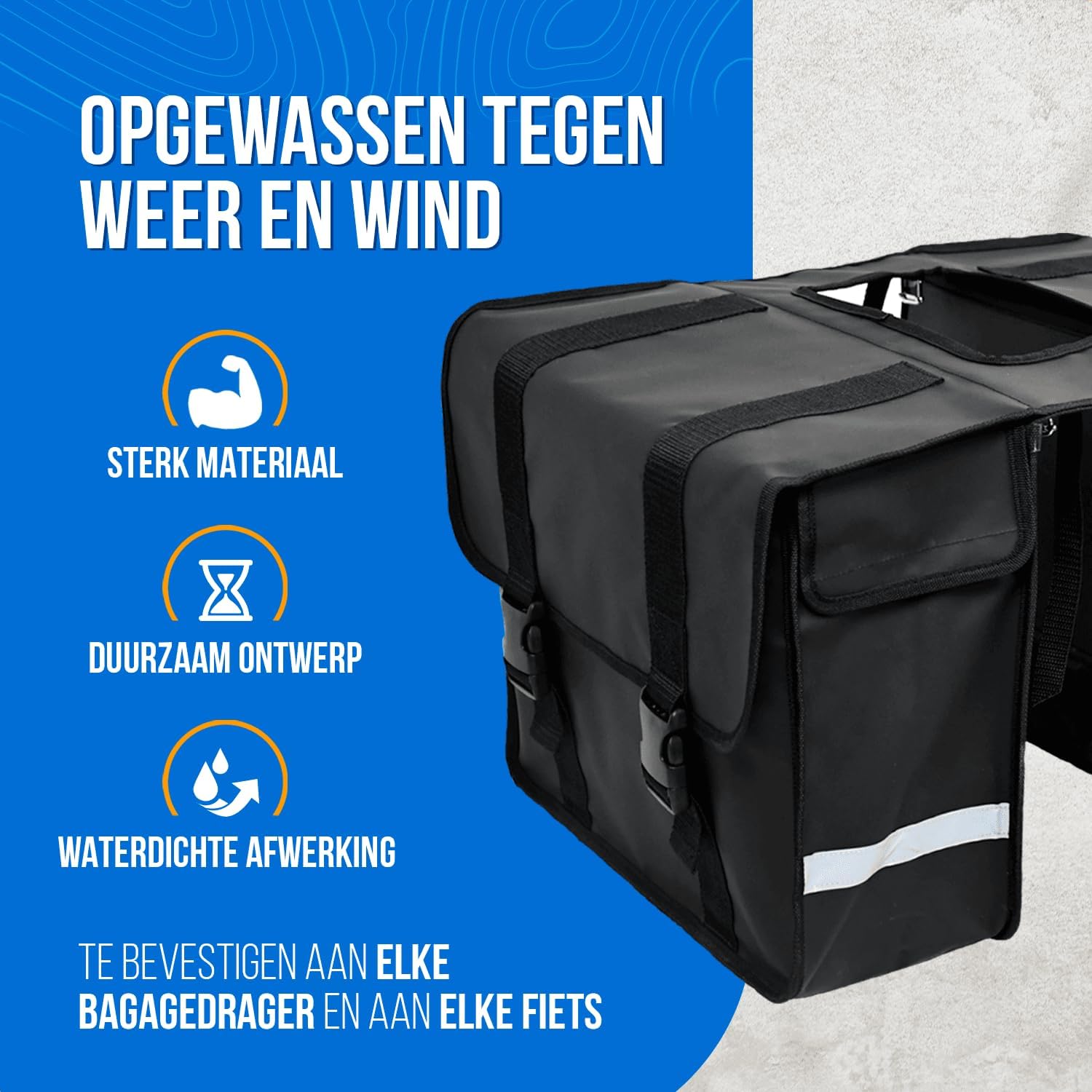 Twin-Load™ Dubbele Fietstas 40L – 100% Waterdicht met Reflectie