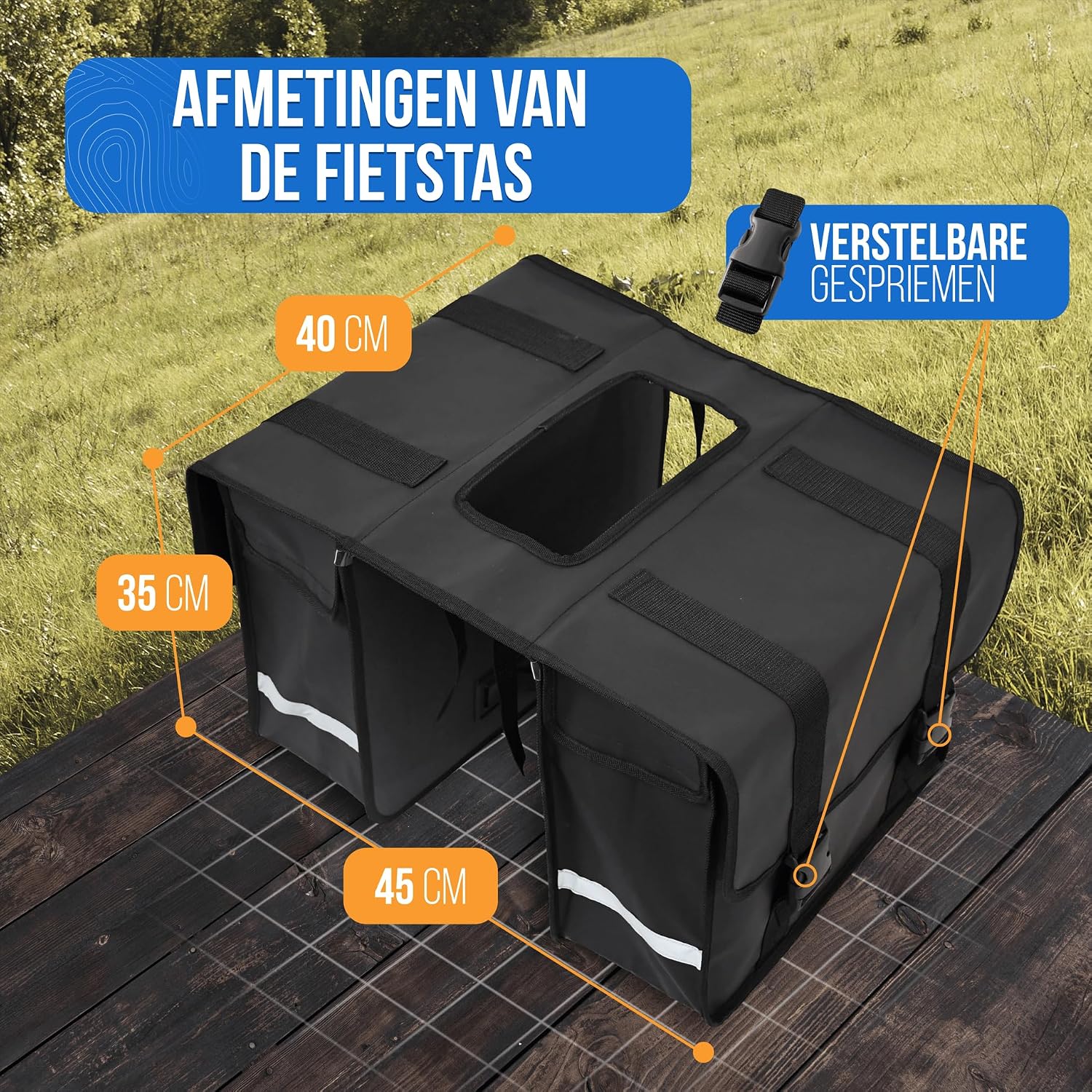 Twin-Load™ Dubbele Fietstas 40L – 100% Waterdicht met Reflectie