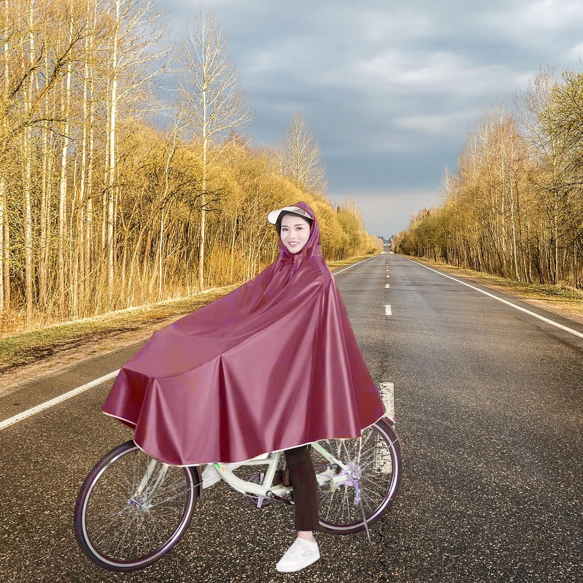 Fietsen in de regen met de Rain-Shell poncho